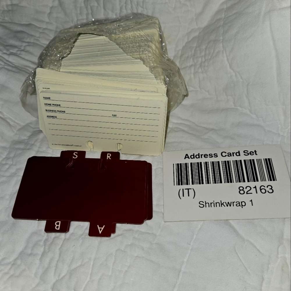 Longaberger address card set